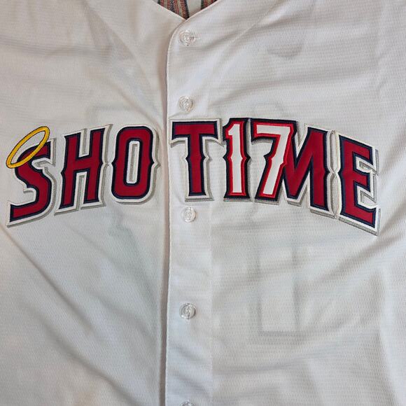 Shohei Ohtani XXXL Custom Fan Jersey Sho Time 17 White Baseball Shirt - Picture 5 of 11